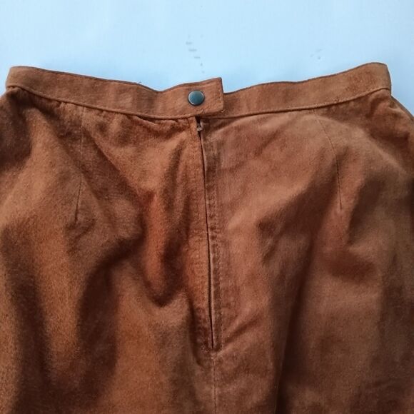 Vintage Pigskin Leather Straight Skirt-Size 9/10-Outerwear By Phoenix-Lined - Picture 5 of 8